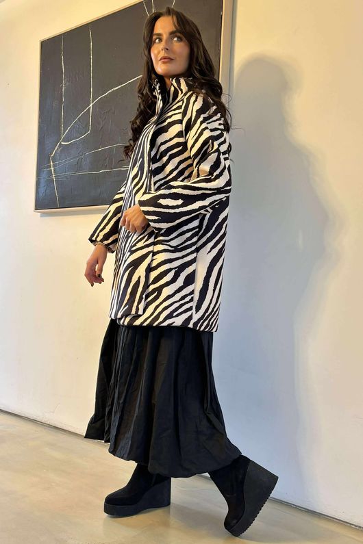 Cori Longline Jacket Zebra